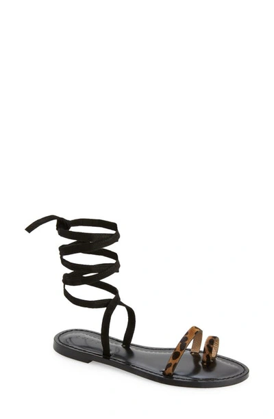 Amanu Style 8 Stellenbosch Genuine Calf Hair Ankle Tie Sandal In