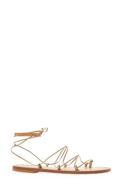 Shop Amanu Style 10 Serengeti Strappy Ankle Tie Sandal In Nude