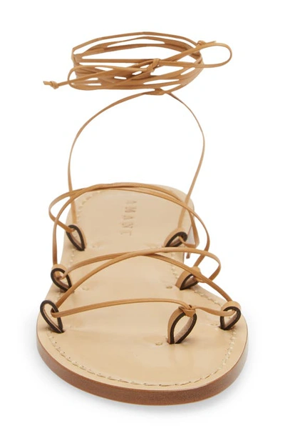 Shop Amanu Style 10 Serengeti Strappy Ankle Tie Sandal In Nude