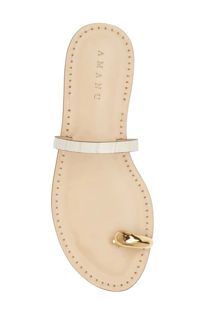 Shop Amanu Style 21 Kibera Sandal In Cream Croc