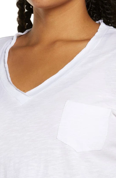 Shop Caslon Short Sleeve V-neck T-shirt In White