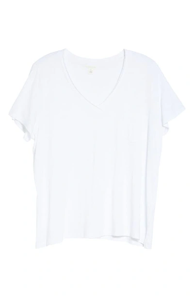 Shop Caslon Short Sleeve V-neck T-shirt In White