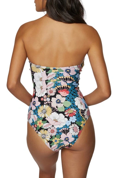 O'neill O'neil Juniors' Twiggy Sayulita Floral-print Cutout One-piece Swimsuit Women's Swimsuit In Black