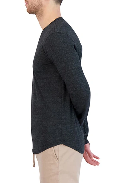 Shop Goodlife Tri-blend Long Sleeve Scallop Crew T-shirt In Black