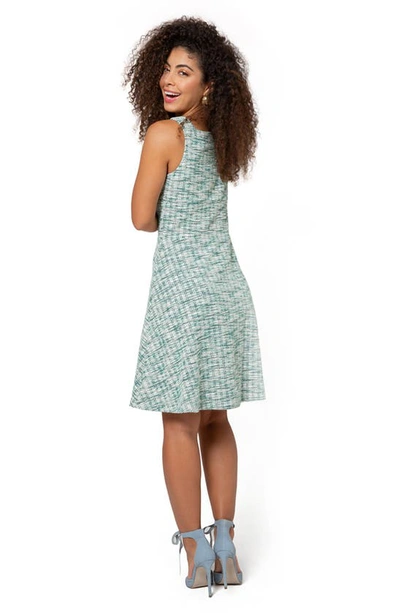 Shop Leota Ariana Sleeveless Rib Dress In Green Multi