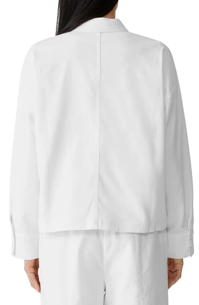 Shop Eileen Fisher Elieen Fisher Classic Collar Organic Cotton & Hemp Jacket In White