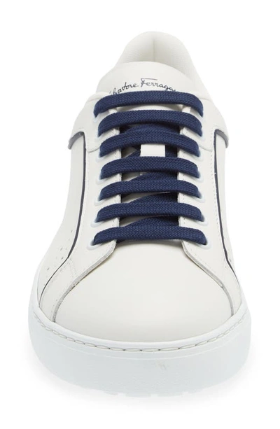 Shop Ferragamo Manhattan Sneaker In Bianco/ Blue