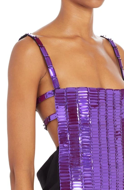 Shop Attico Rue Rectangular Sequin Minidress In 012 Violet