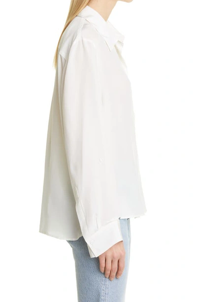 Shop Twp Morning After Silk Button-up Shirt In Ivory