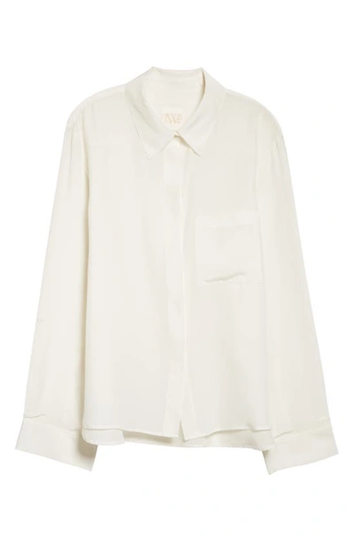 Shop Twp Morning After Silk Button-up Shirt In Ivory
