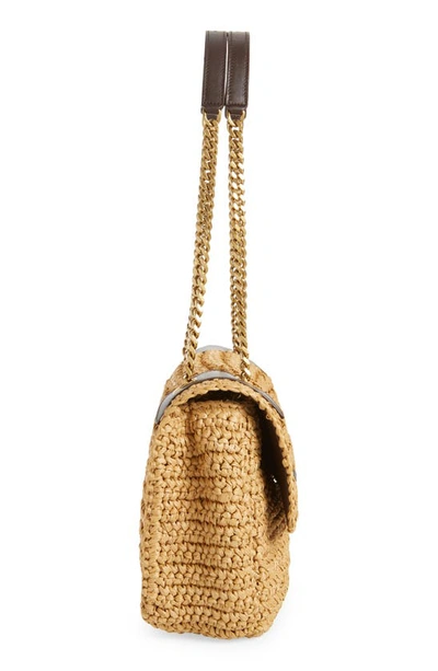 Shop Saint Laurent Medium Niki Raffia Shoulder Bag In 7069 Naturale / New Nut