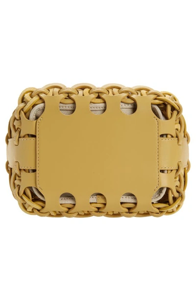 Tory Burch Mcgraw Small Woven Leather Bucket Bag In Beeswax