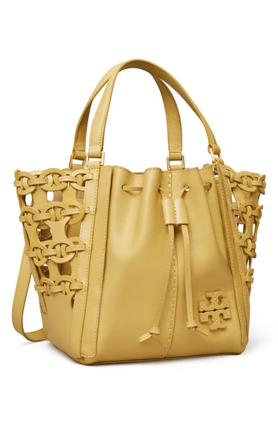 Tory Burch Mcgraw Drawstring Leather Satchel In Beeswax