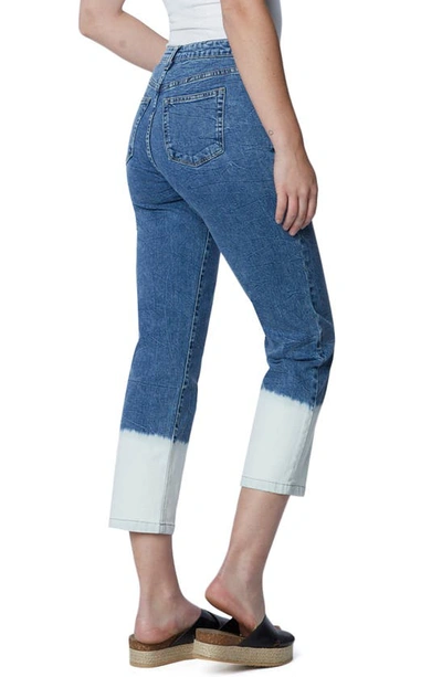 Shop Hint Of Blu High Waist Relaxed Crop Straight Leg Jeans In Dipped Blue Light