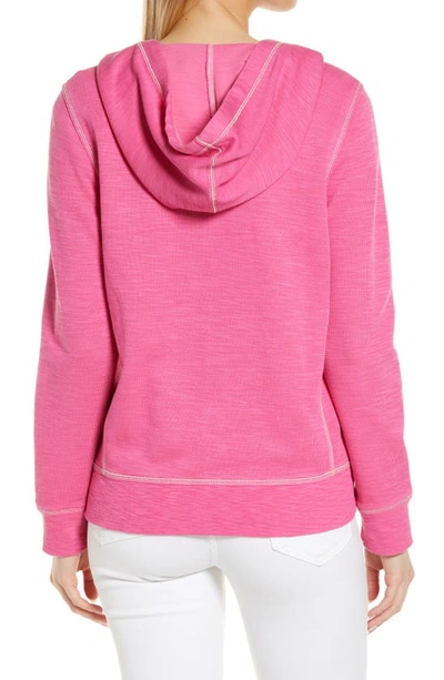 Shop Tommy Bahama Tobago Bay Cotton Blend Zip-up Hoodie In Pink Ruffle