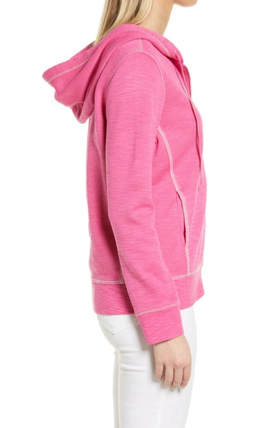 Shop Tommy Bahama Tobago Bay Cotton Blend Zip-up Hoodie In Pink Ruffle