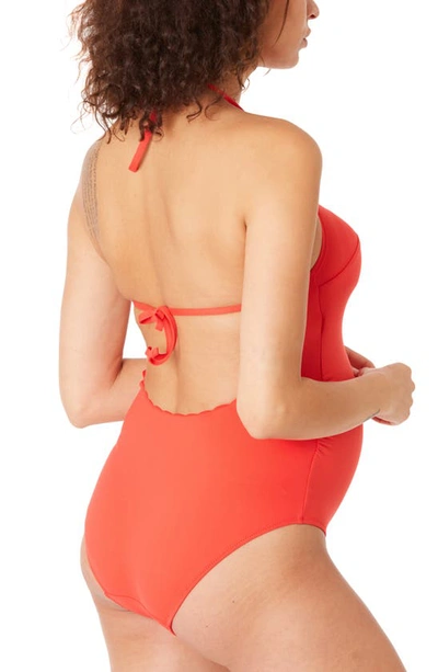 Cache Coeur Kyoto One-piece Maternity Swimsuit In Orange