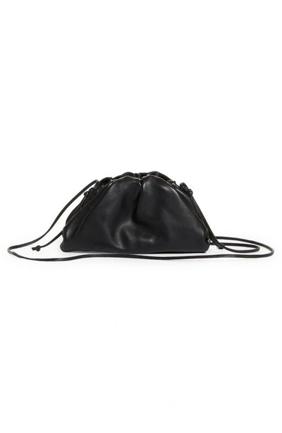 Shop Bottega Veneta The Mini Pouch Calfskin Leather Crossbody Bag In Black Gold