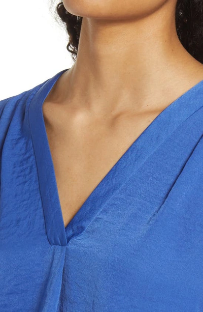 Vince Camuto Rumple Fabric Blouse In Deep Azure