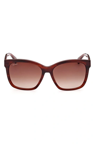 Shop Max Mara 56mm Gradient Square Sunglasses In Shiny Bilayer Red Horn Opal