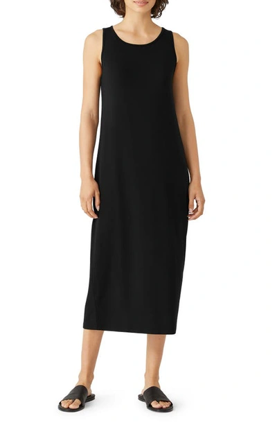 Shop Eileen Fisher Sleeveless Jersey Dress In Black