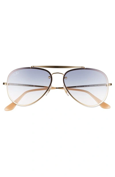 Shop Ray Ban 58mm Aviator Sunglasses In Gold Blue