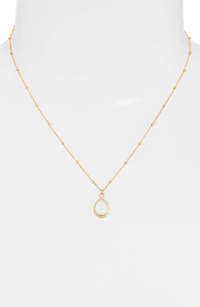 Shop Anna Beck Small Pendant Necklace In Gold/ White