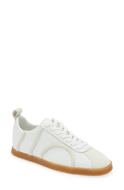 Shop Totême The Leather Sneaker In Off-white