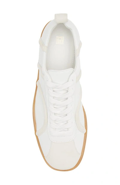 Shop Totême The Leather Sneaker In Off-white