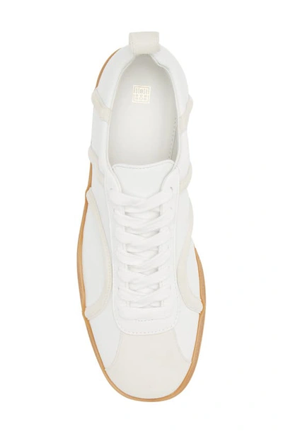 Shop Totême Toteme The Leather Sneaker In Off-white