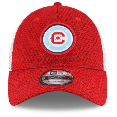 Shop New Era Red Chicago Fire Kick Off 9twenty Trucker Snapback Hat