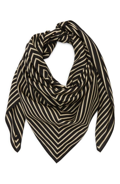 Monogram Cotton And Silk Scarf in Black - Toteme