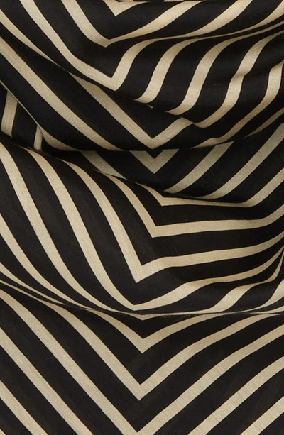 Shop Totême Geometric Monogram Cotton & Silk Scarf In Black