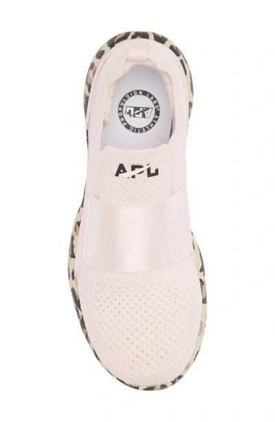 Shop Apl Athletic Propulsion Labs Techloom Bliss Knit Running Shoe In Bleached Pink / Leopard