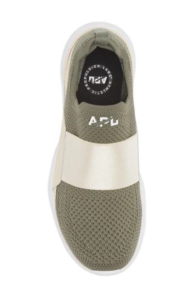 Shop Apl Athletic Propulsion Labs Techloom Bliss Knit Running Shoe In Fatigue / Parchment / White