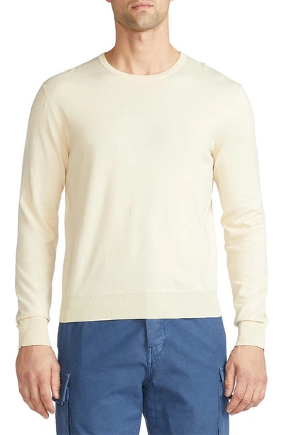 Shop Ralph Lauren Purple Label Crewneck Sweater In Winter Cream
