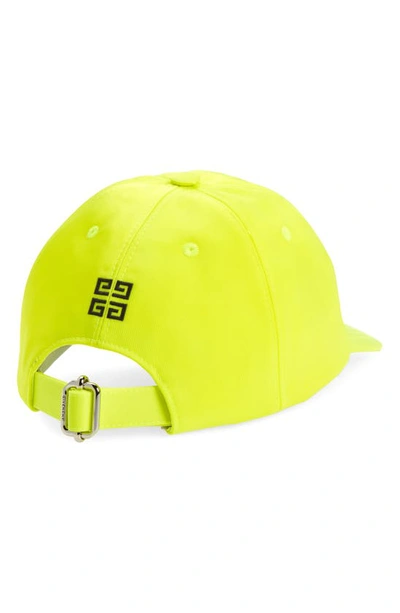 Shop Givenchy 4g Nylon Blend Baseball Cap In 734-fluo Yellow