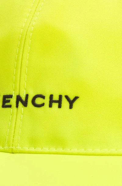 Shop Givenchy 4g Nylon Blend Baseball Cap In 734-fluo Yellow