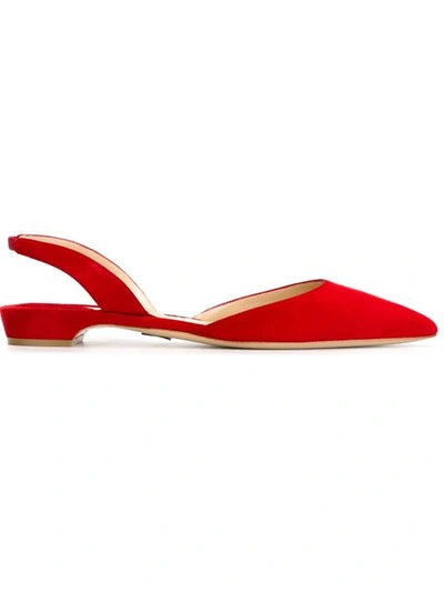 Paul Andrew 'rhea' Slingback Ballerinas In Orange