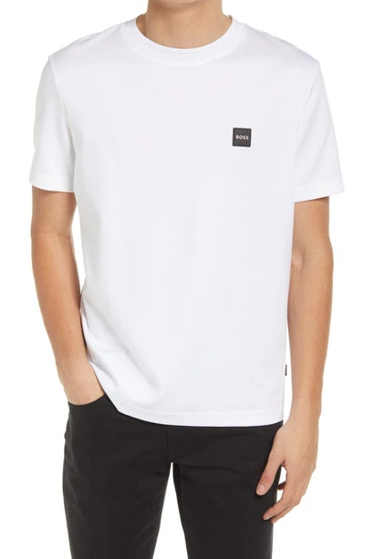Shop Hugo Boss Tiburty 278 Logo Patch T-shirt In White