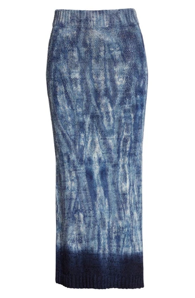 Shop Altuzarra Zinaida Hand Dyed Silk Sweater Midi Skirt In 227406 Berry Blue Hand Dye