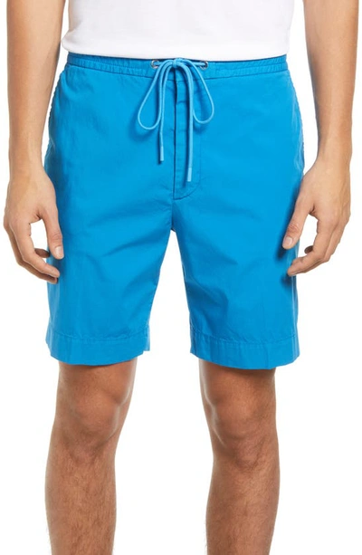Shop Hugo Boss Banks Cotton Stretch Shorts In Open Blue