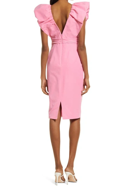 Shop Elle Zeitoune Delila Ruffle Sheath Dress In Candy Pink