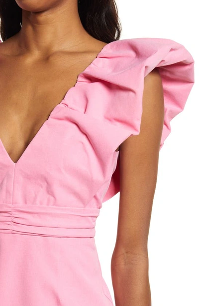 Shop Elle Zeitoune Delila Ruffle Sheath Dress In Candy Pink