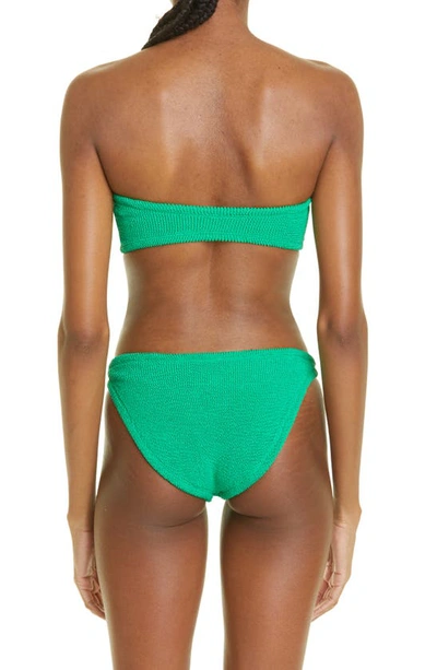 Shop Hunza G Jean Crinkle Bandeau Two-piece Swimsuit In Emerald