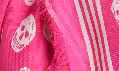 Shop Alexander Mcqueen Skull Print Modal Scarf In Bobby Pink/ Pale Pink