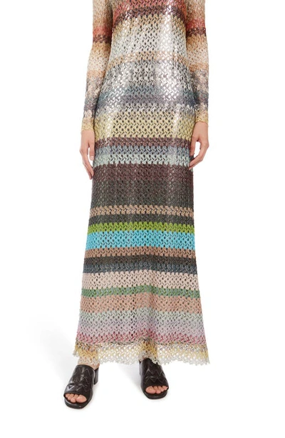Missoni Crochet Knit Long sleeve Maxi Dress In Med Urban ModeSens