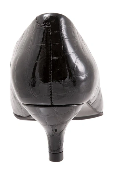 Shop Trotters Kiera Pump In Black Croco Patent