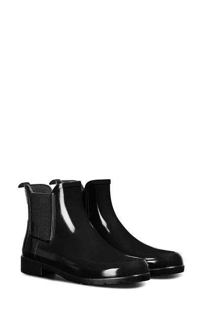 Shop Hunter Original Refined Chelsea Waterproof Rain Boot In Black