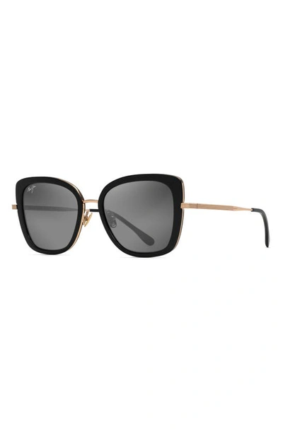 Maui Jim Violet Lake 52mm Polarizedplus Sunglasses In Black With Gold